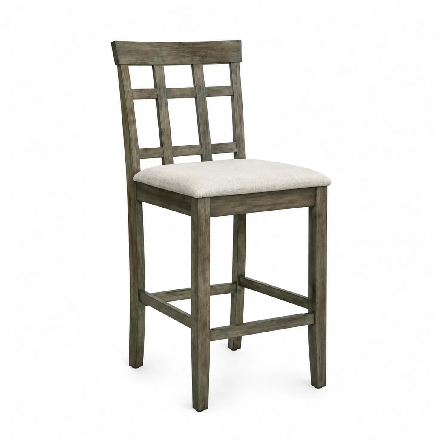 Tabouret de bar en bois avec assise rembourrée-rusticvillae
