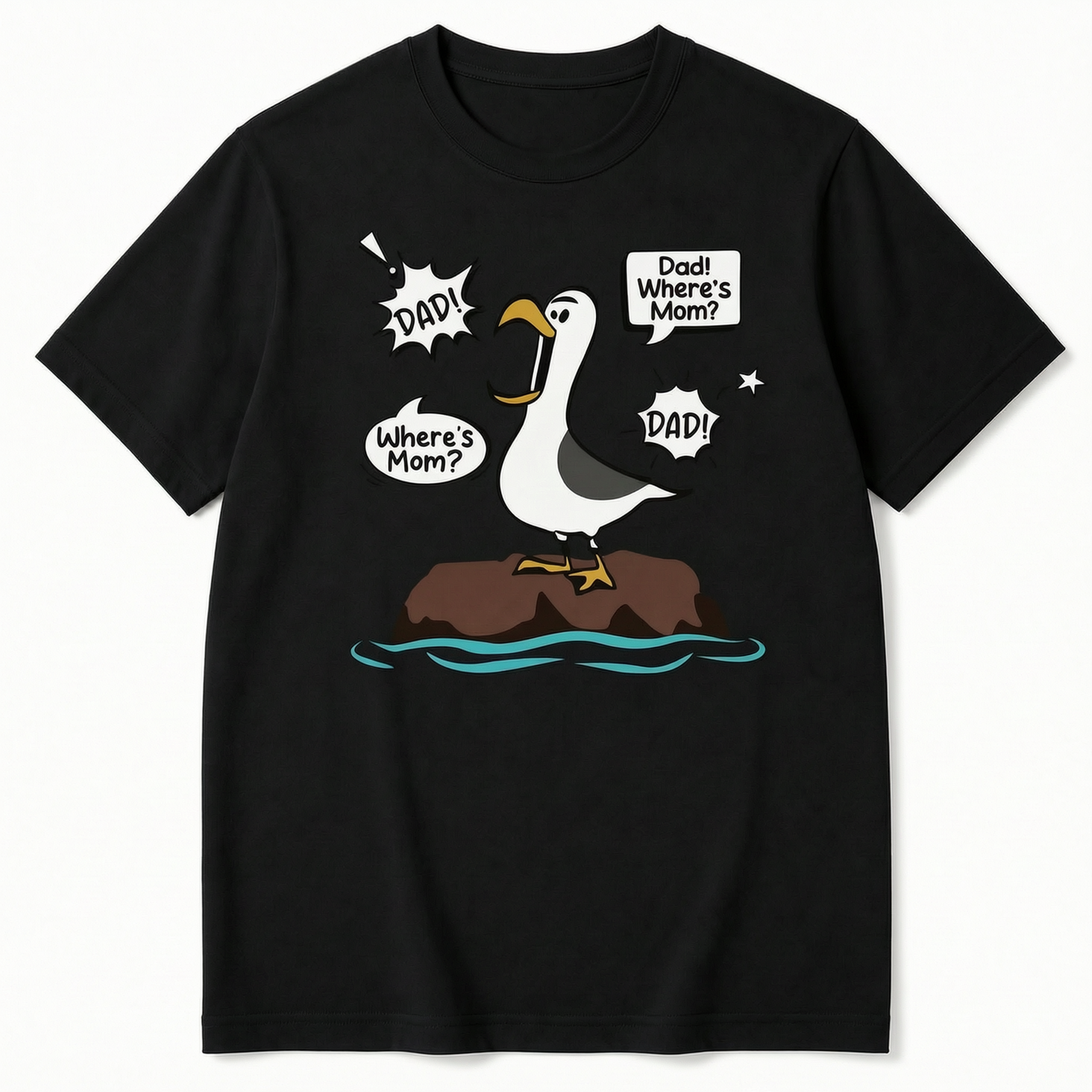 Personalized Where’s Mom Seagull Dad Shirt with Kids’ Names