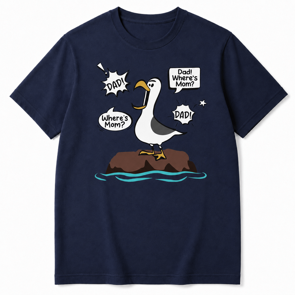 Personalized Where’s Mom Seagull Dad Shirt with Kids’ Names