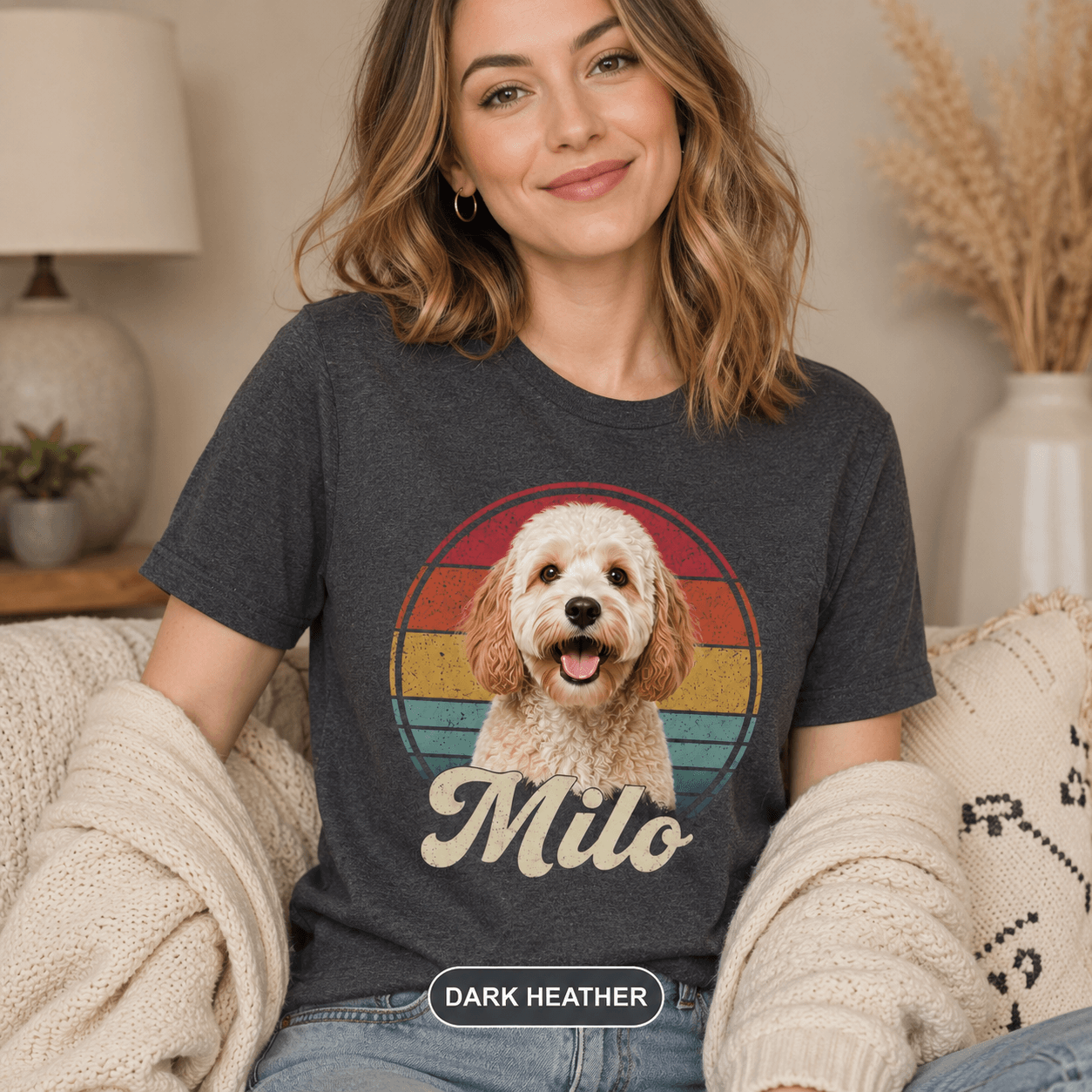 Vintage Custom Pet Portrait Shirt – Personalized Dog & Cat Photo Tee