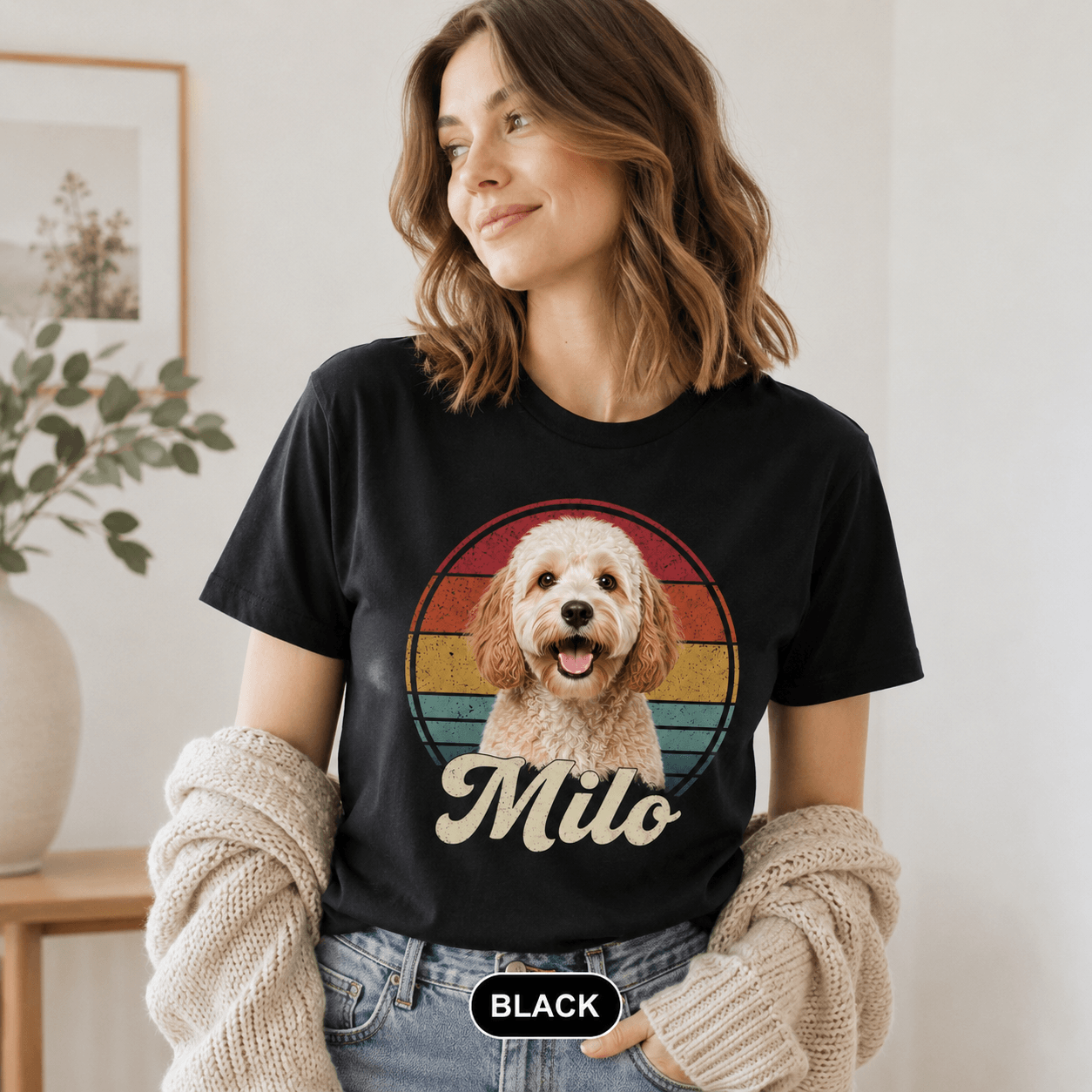 Vintage Custom Pet Portrait Shirt – Personalized Dog & Cat Photo Tee