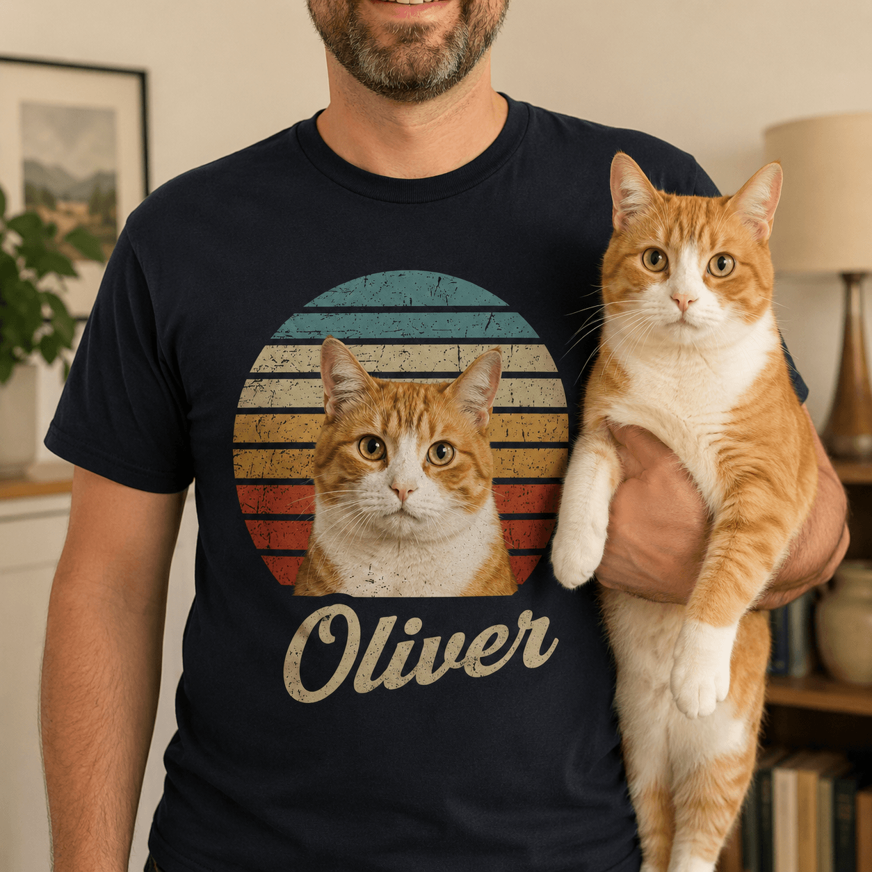 Vintage Custom Pet Portrait Shirt – Personalized Dog & Cat Photo Tee