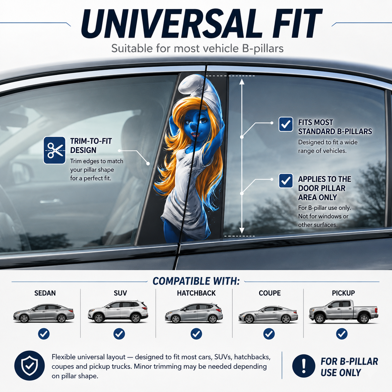 Custom Car B-Pillar Stickers – Upload Your Design