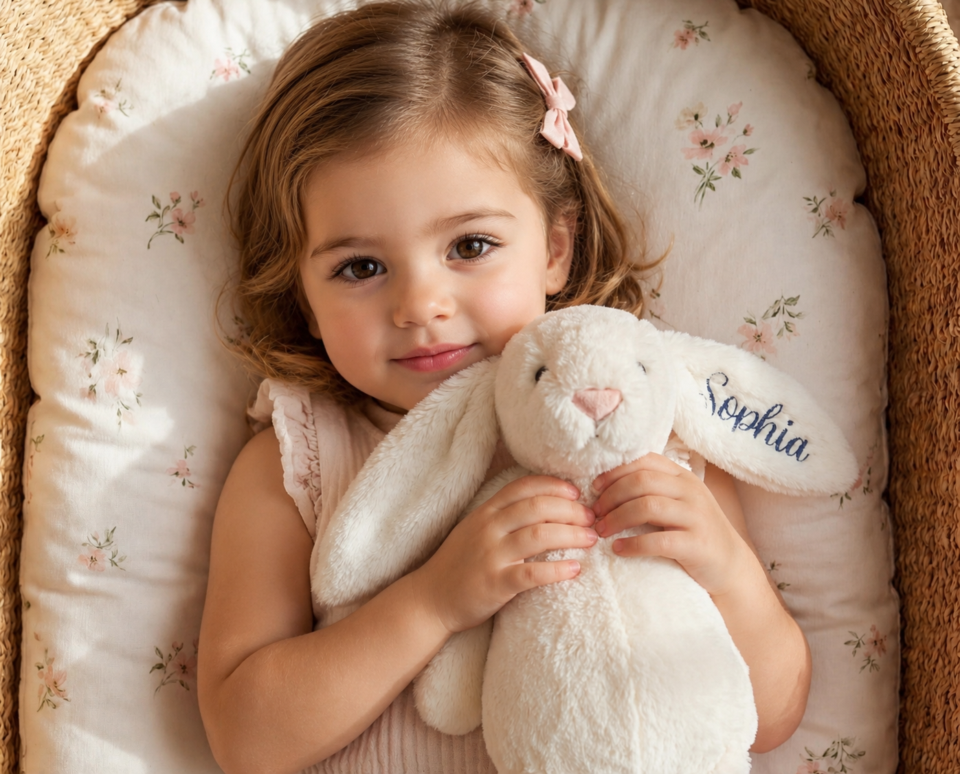 Personalized Bunny Plush, Custom Easter Bunny Gift, Flower Girl Gift