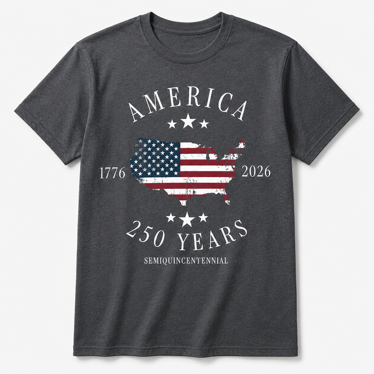 1776 2026 USA Map Shirt, 250 Years Patriotic Anniversary Tee