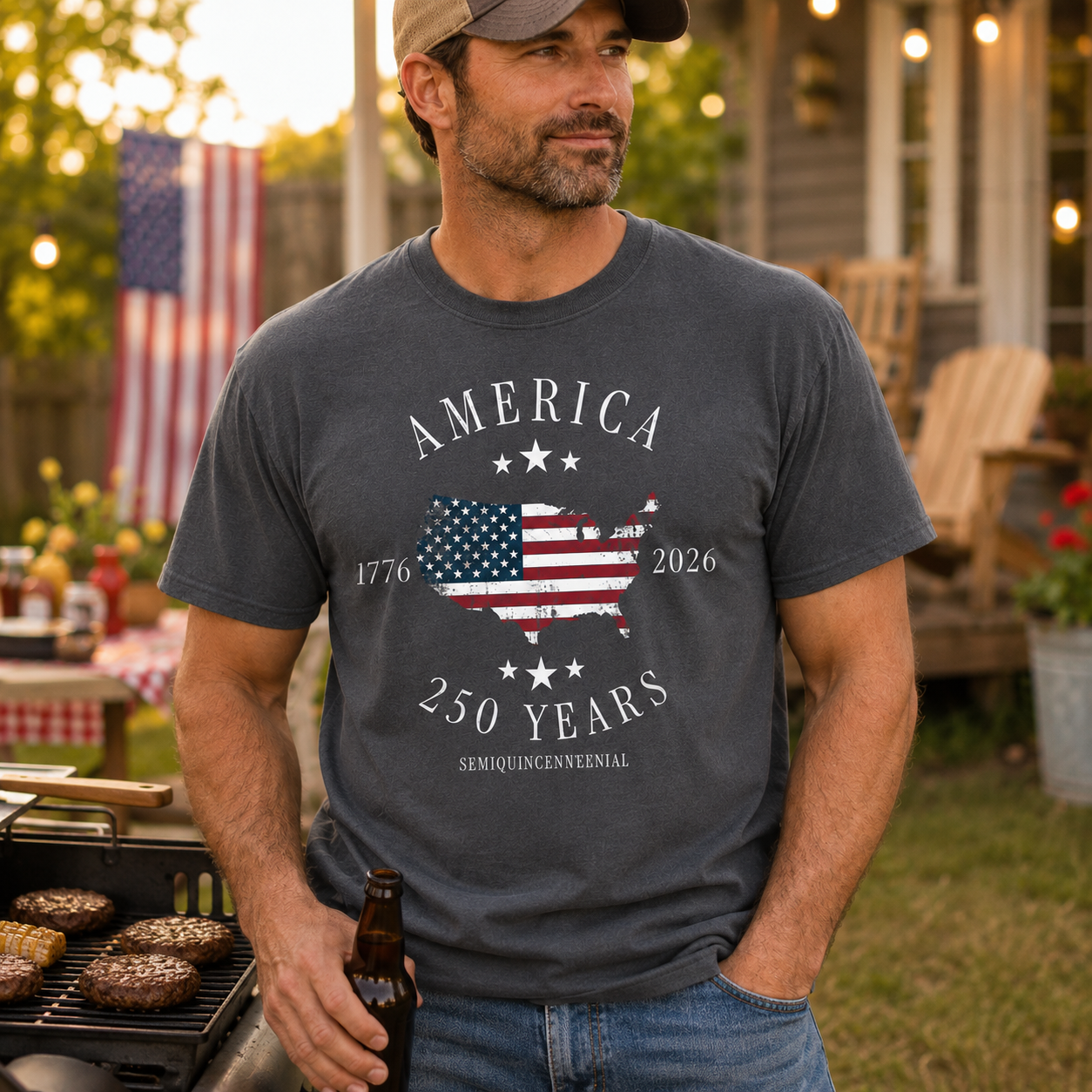 1776 2026 USA Map Shirt, 250 Years Patriotic Anniversary Tee