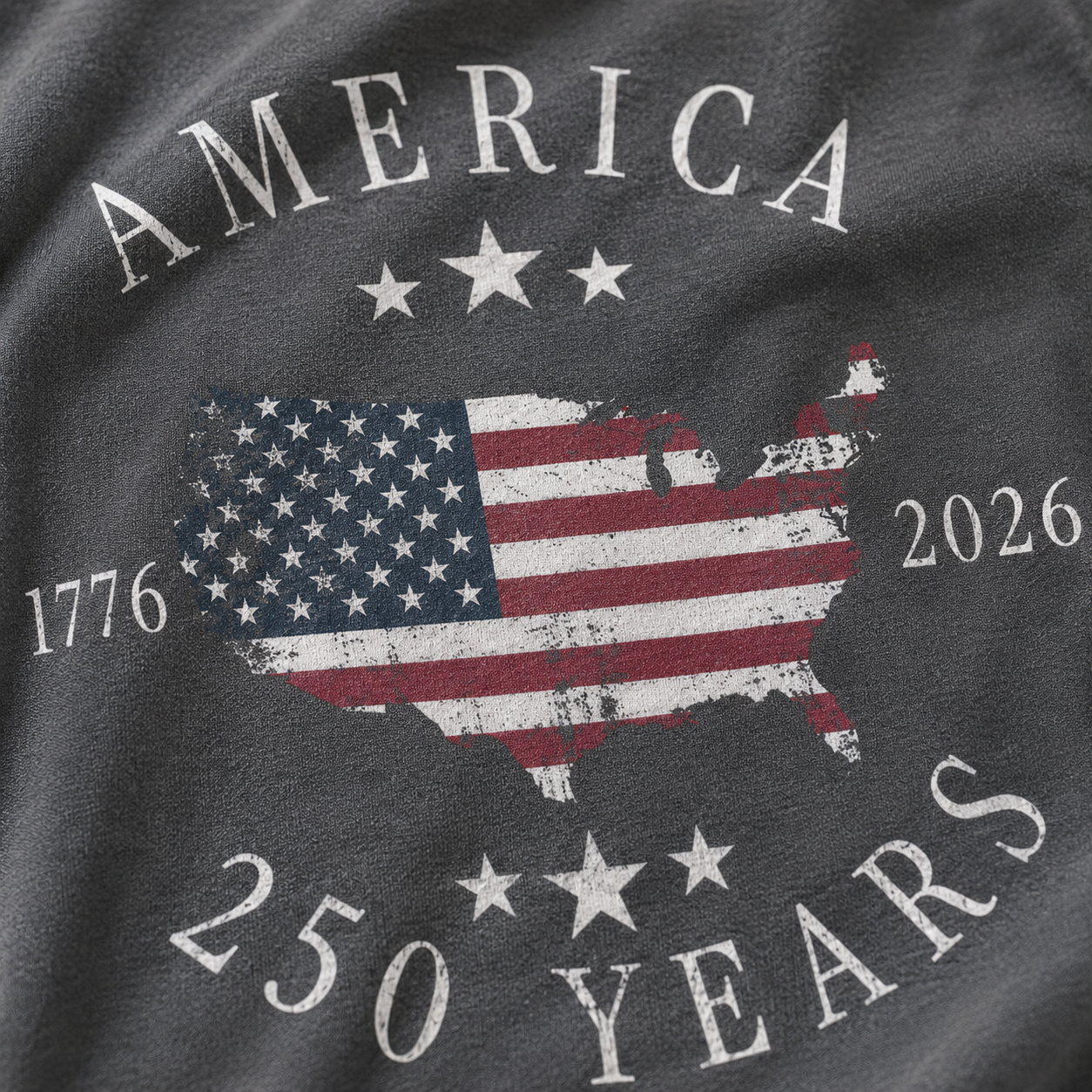 1776 2026 USA Map Shirt, 250 Years Patriotic Anniversary Tee