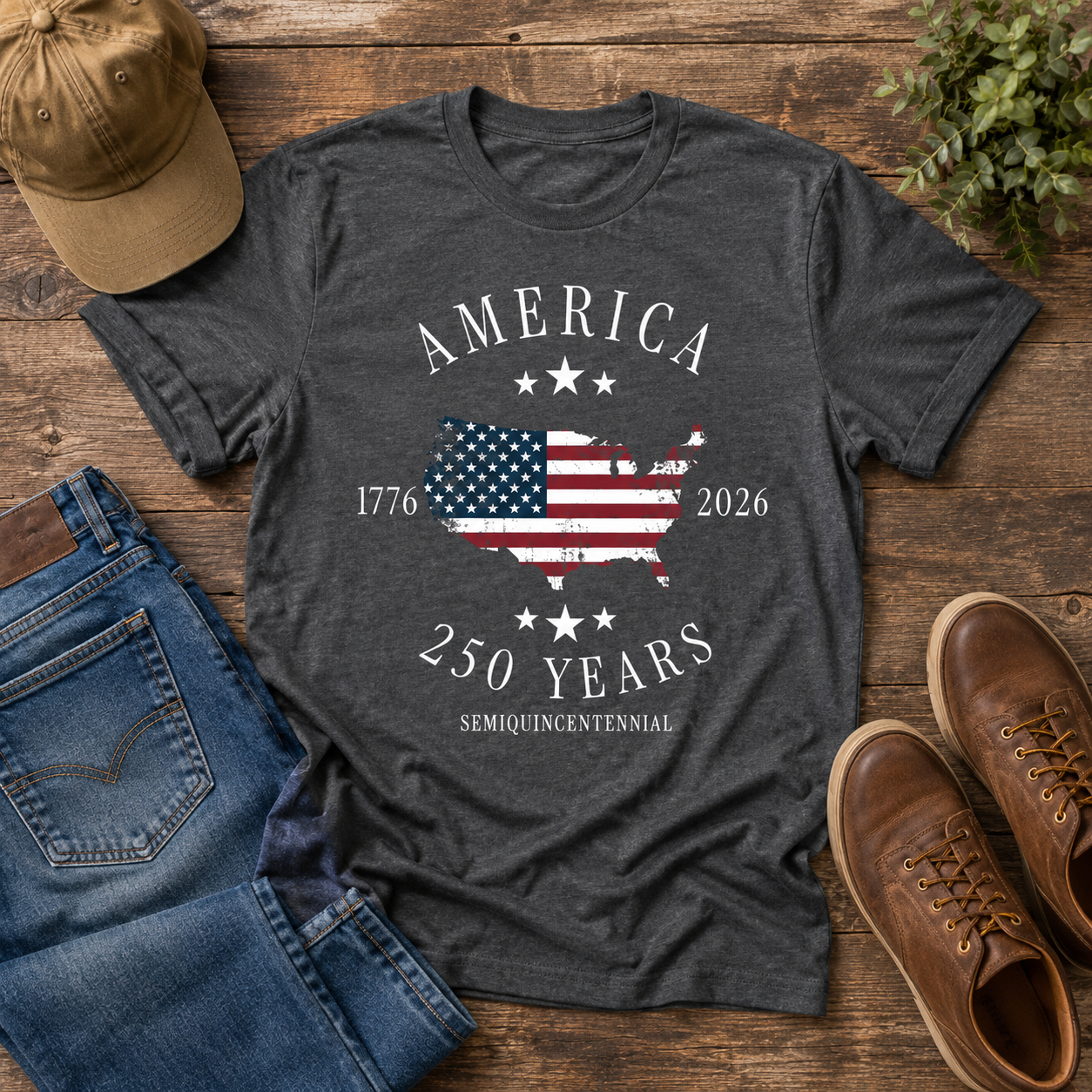 1776 2026 USA Map Shirt, 250 Years Patriotic Anniversary Tee
