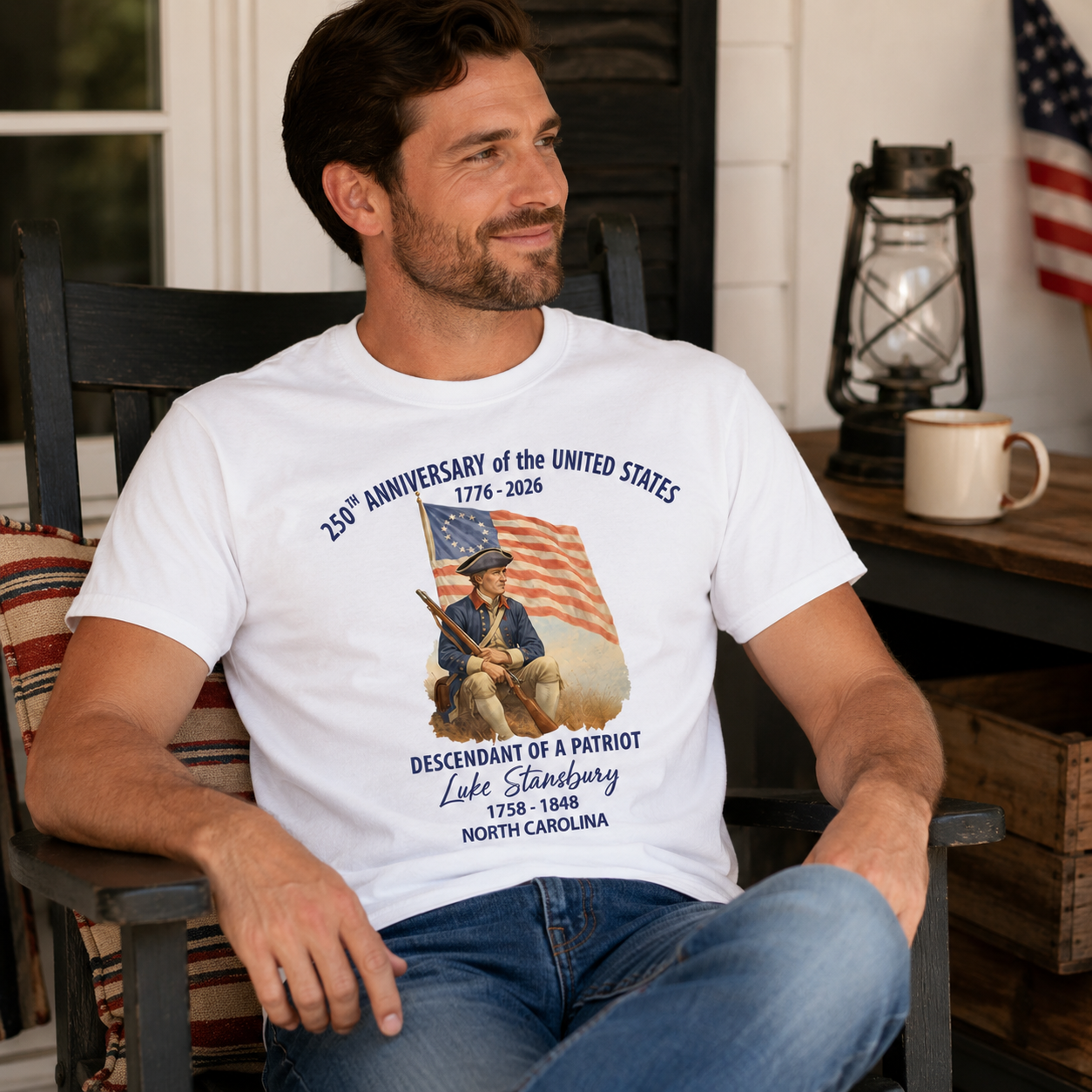 Personalized Descendant of a Patriot Shirt, 1776 2026 Family Heritage Tee