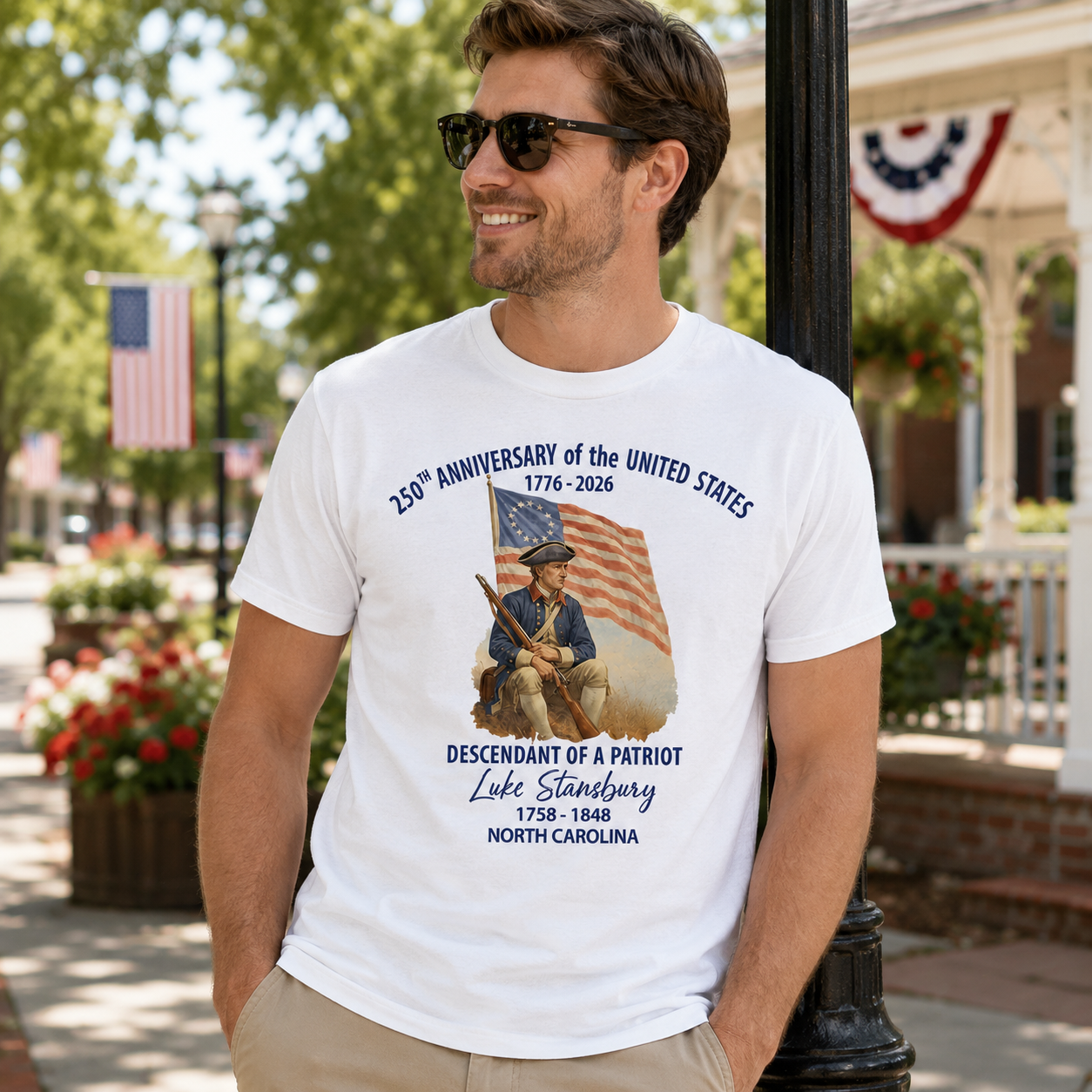 Personalized Descendant of a Patriot Shirt, 1776 2026 Family Heritage Tee