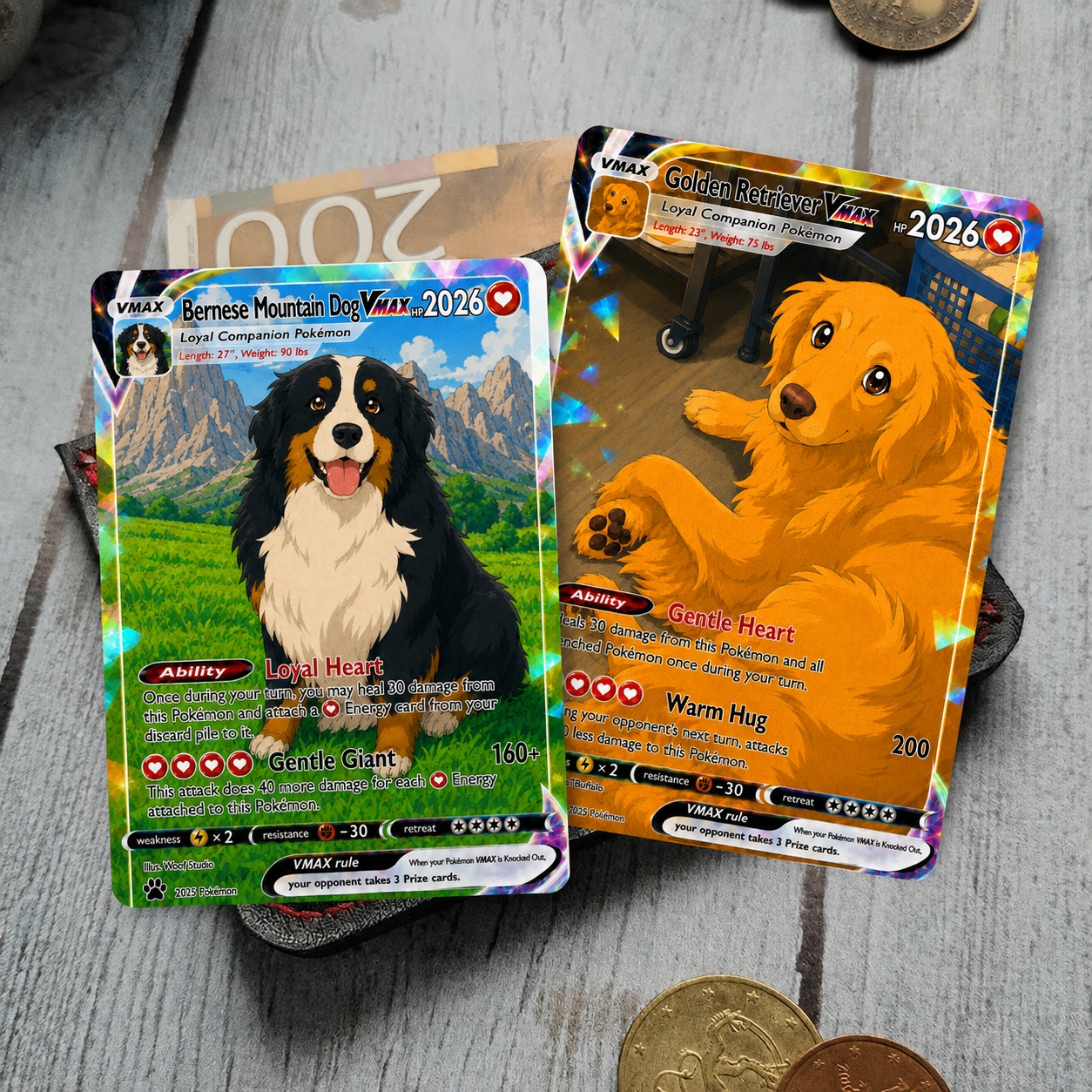 Personalized Pet Anime Card from Photo, Custom Dog or Cat Trading Card, Holographic Acrylic or Metal Wallet Card, Pet Lover Gift