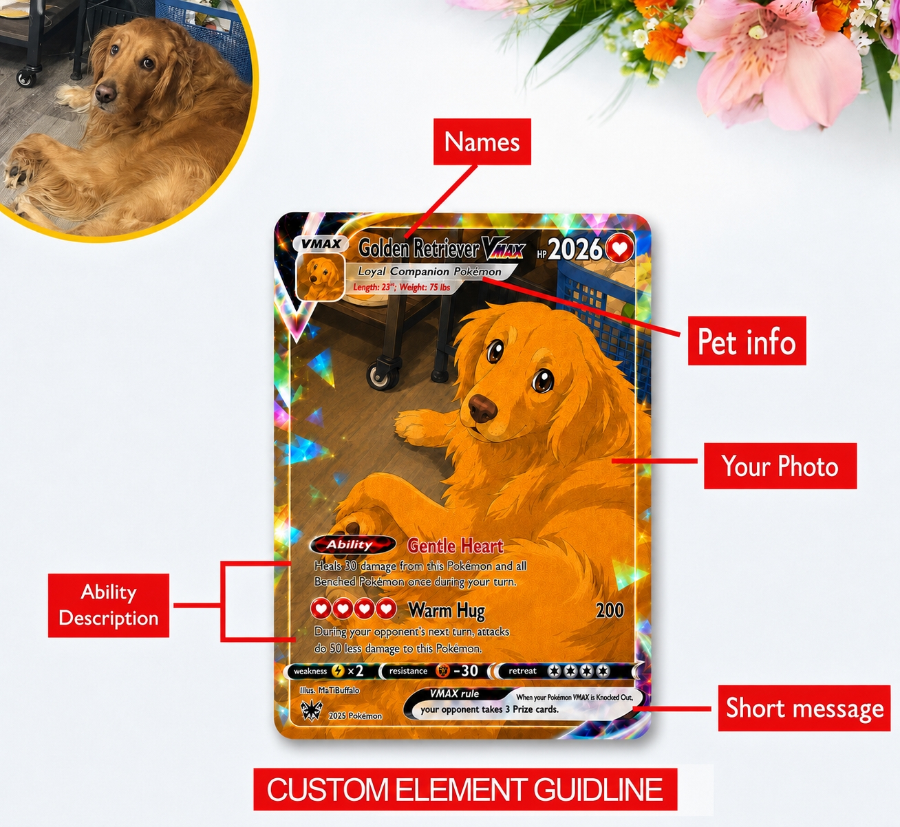 Personalized Pet Anime Card from Photo, Custom Dog or Cat Trading Card, Holographic Acrylic or Metal Wallet Card, Pet Lover Gift