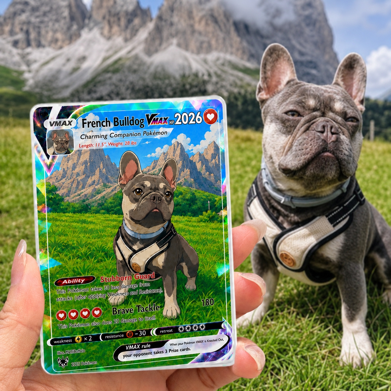 Personalized Pet Anime Card from Photo, Custom Dog or Cat Trading Card, Holographic Acrylic or Metal Wallet Card, Pet Lover Gift