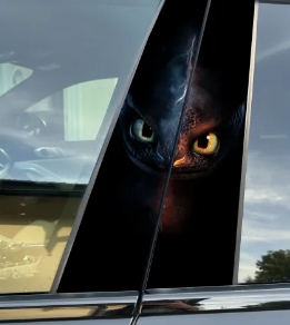 Toothless S Car Pillar Wrap - Premium Vinyl B-Pillar Decal, Universal Fit