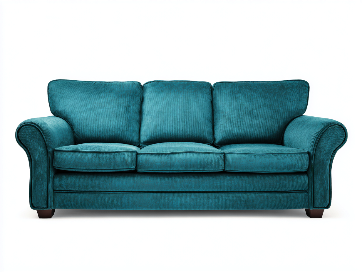 Divano a 3 posti-Tessuto-208x91x86 cm-Verde petrolio scuro-Stile moderno-Domojahaus