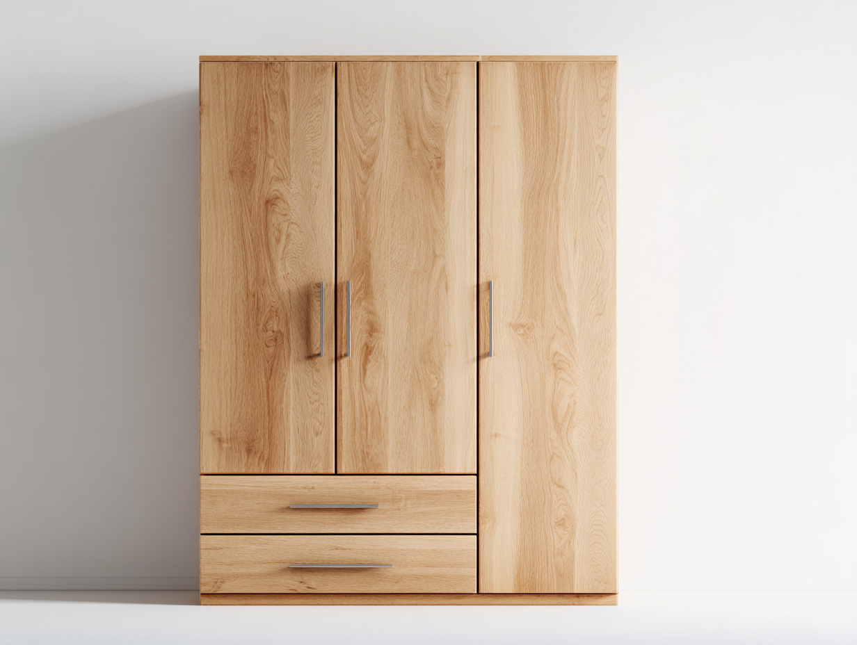 Armadio - Legno ingegnerizzato-Legno - 148x53x184 cm - Rovere naturale - Stile moderno-Domojahaus