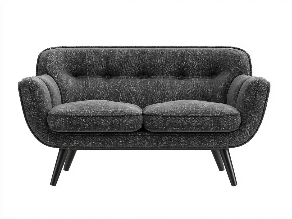Divano a due posti-tessuto-legno-170 x 84 x 79 cm-grigio scuro-moderno-Domojahaus