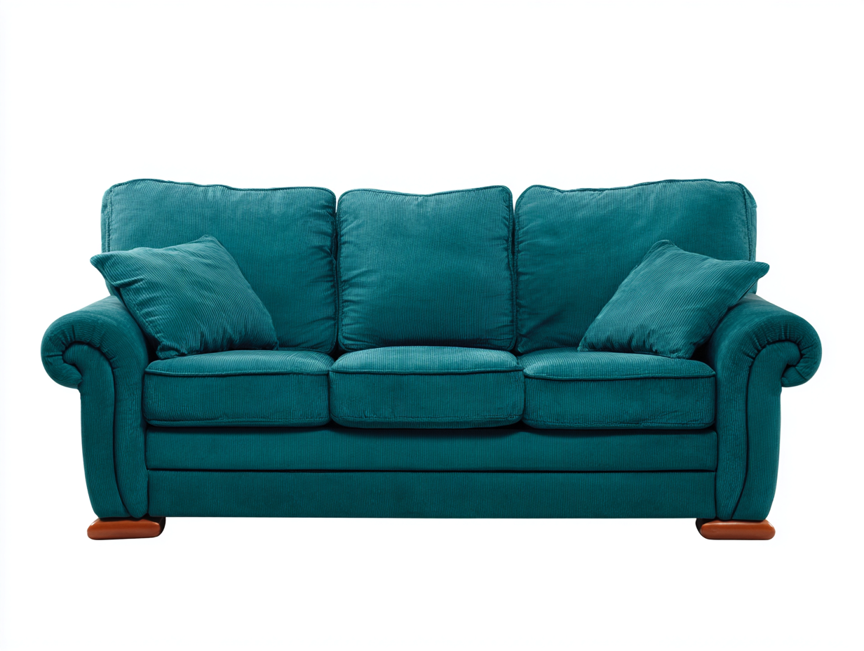 Divano a 3 posti-Tessuto-210x92x88 cm-Verde petrolio-Stile moderno-Domojahaus