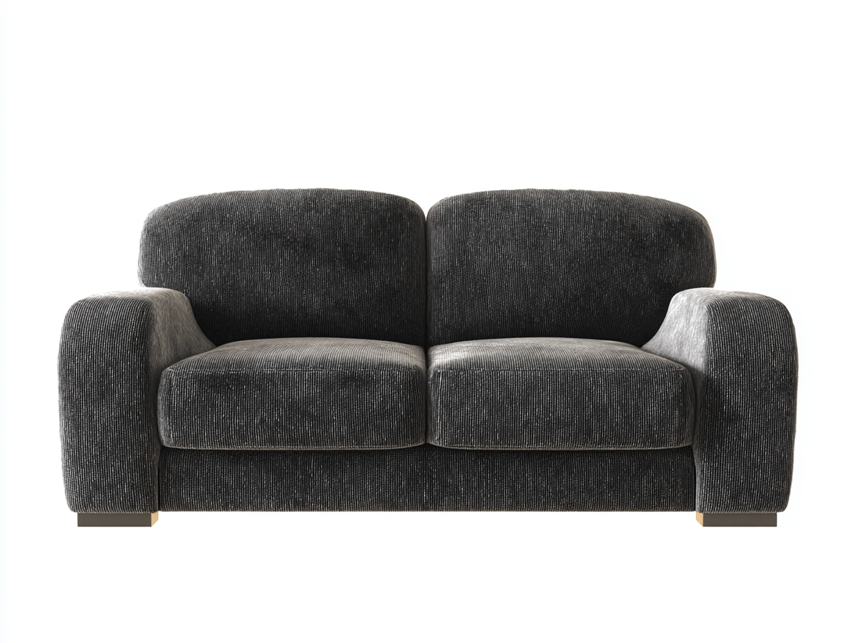 Divano a due posti-tessuto-178 x 92 x 75 cm-grigio antracite-moderno-Domojahaus