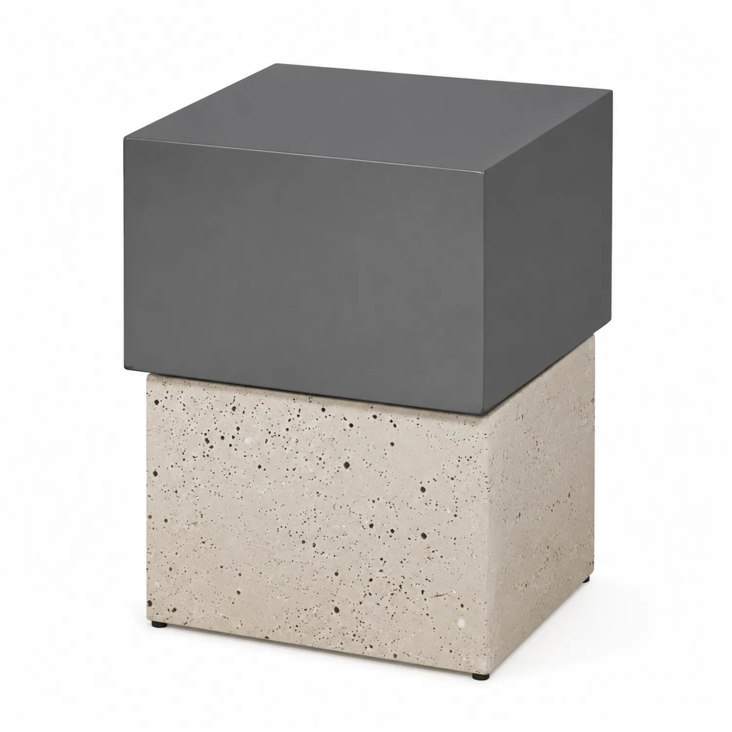 Table d'appoint en béton et métal Gris-urbanglowchic
