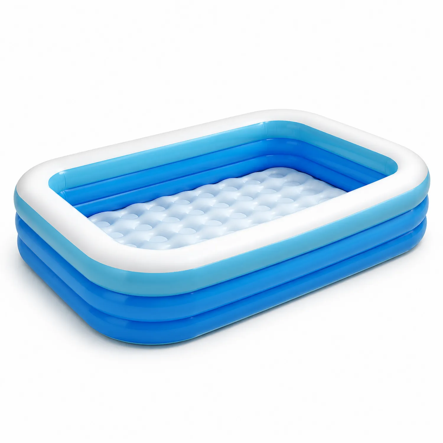 Piscine en PVC gonflable rectangulaire 262x175x56 cm Bleu et Blanc-urbanglowchic