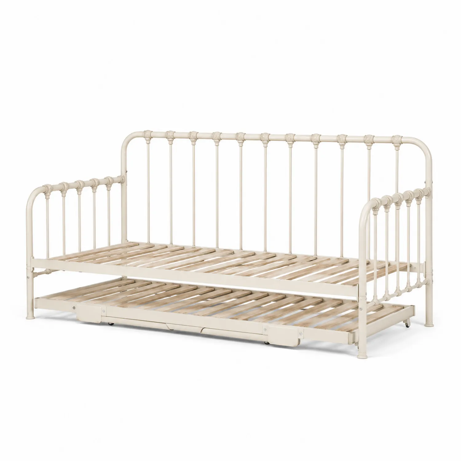 Lit en métal avec tiroir 200x90 cm Beige-urbanglowchic