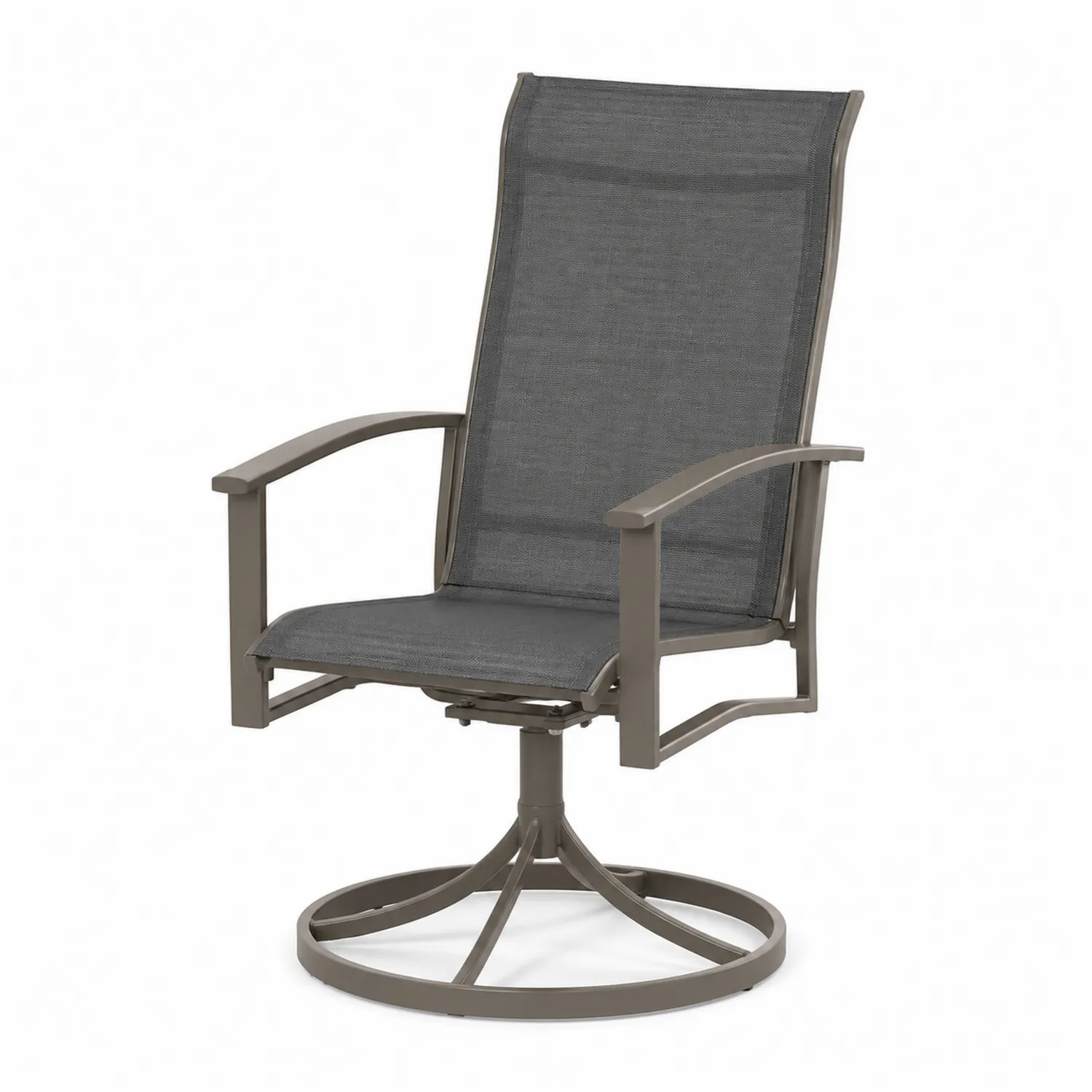 Fauteuil pivotant en aluminium avec siège en textilène Gris-urbanglowchic