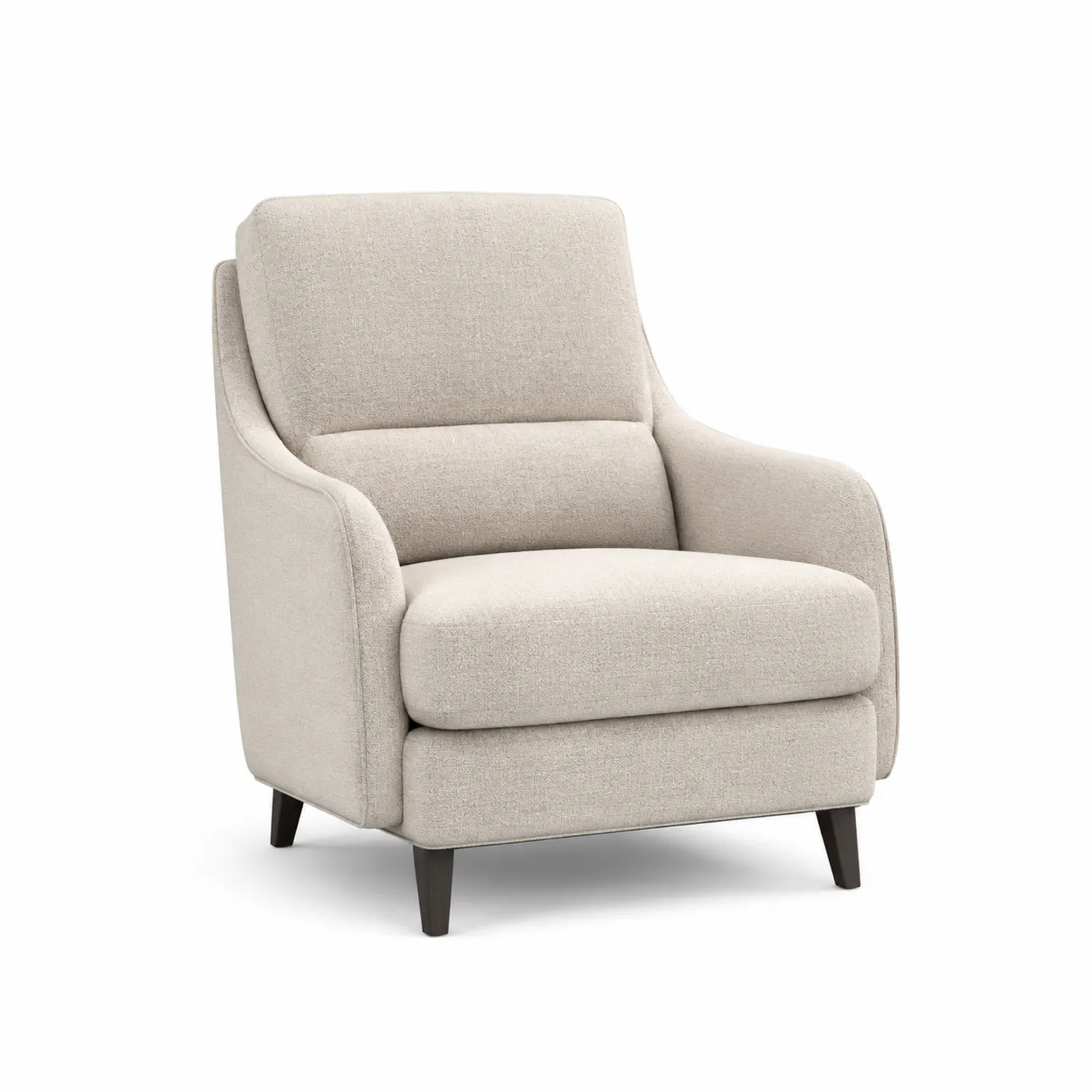 Fauteuil en bois et polyester beige 85x95x90 cm-urbanglowchic