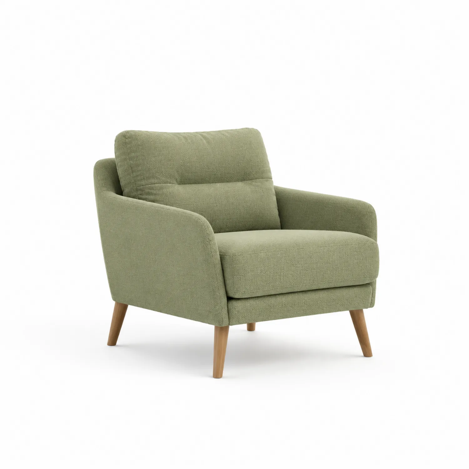 Fauteuil en tissu avec pieds en bois-urbanglowchic