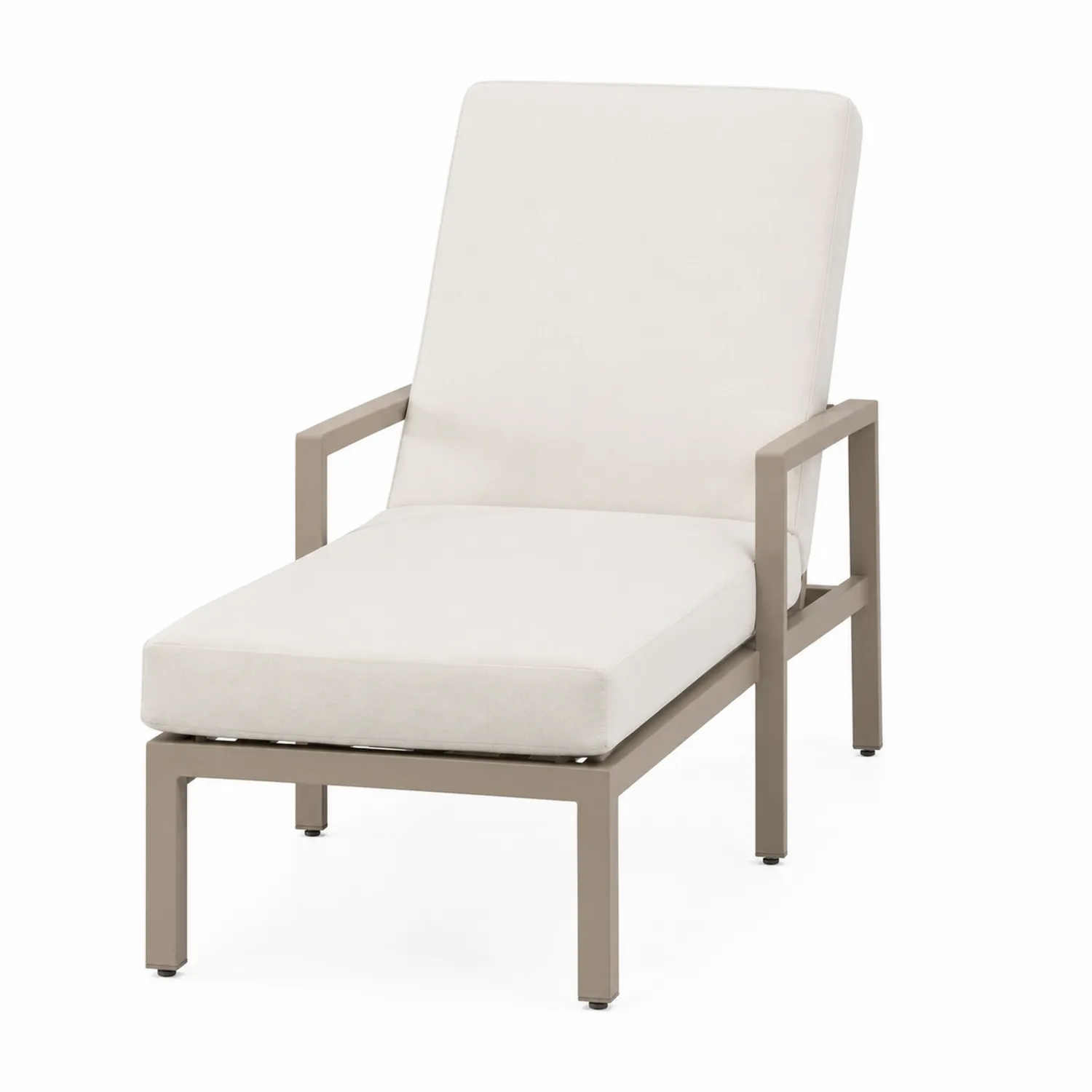 Chaise longue en aluminium avec coussins en polyester Beige-urbanglowchic