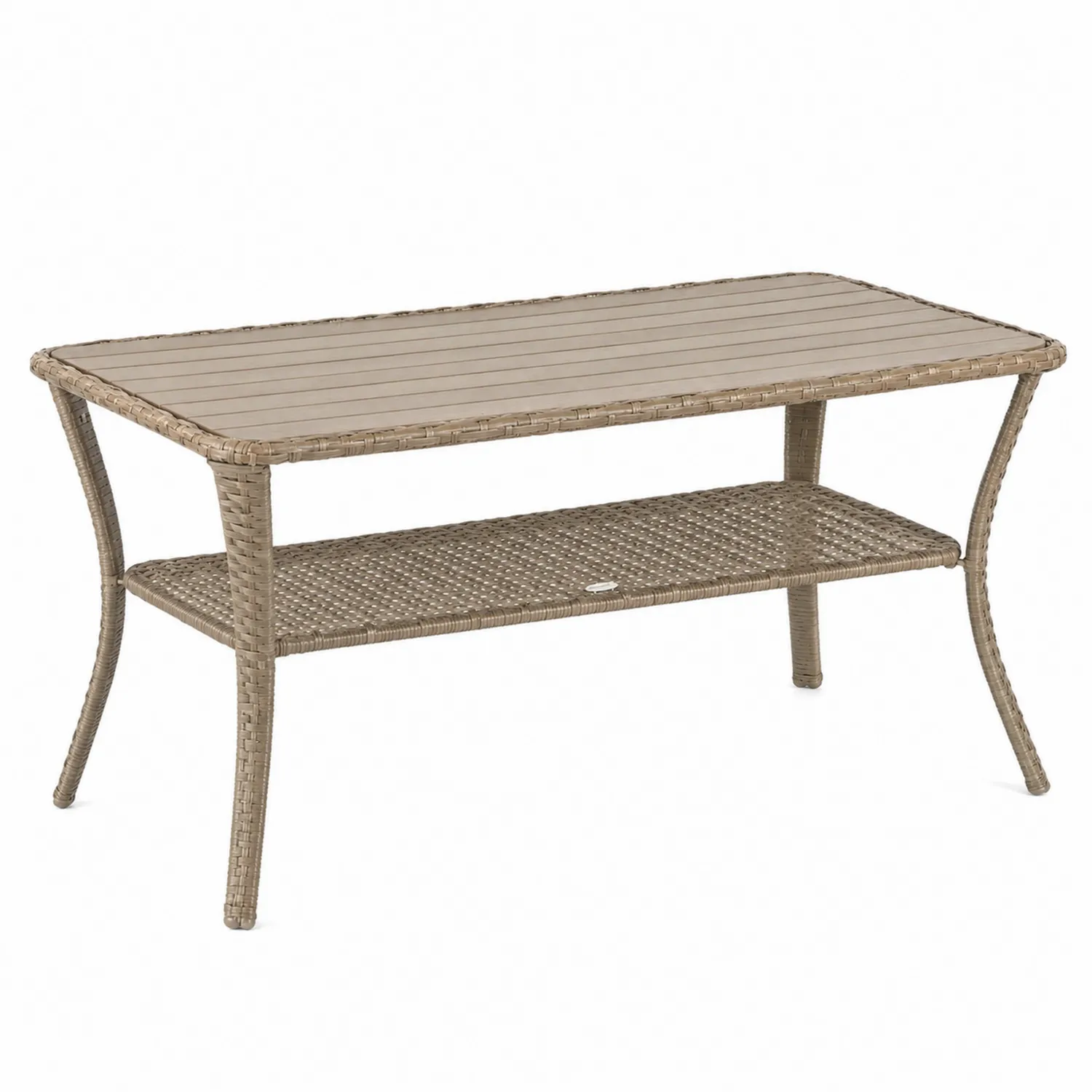 Table de jardin rectangulaire en rotin avec plateau en verre trempé-urbanglowchic
