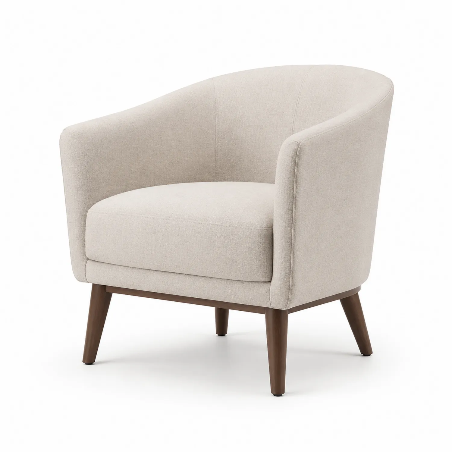 Fauteuil cabriolet en tissu avec pieds en bois-urbanglowchic