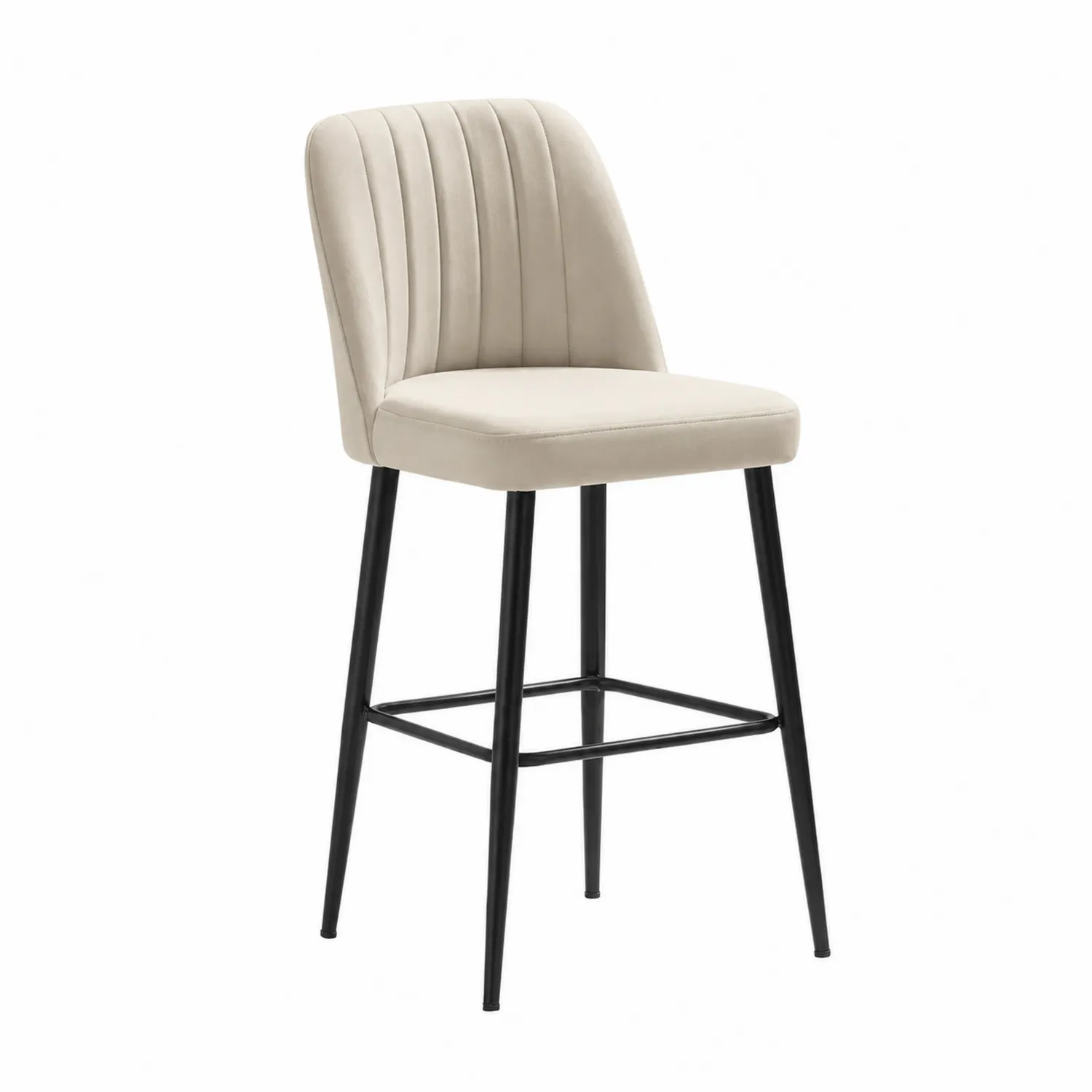 Tabouret de bar en velours avec pieds en métal-urbanglowchic
