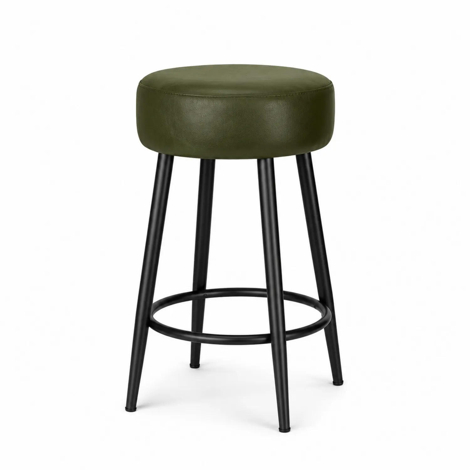 Tabouret en métal et simili cuir vert 75 cm