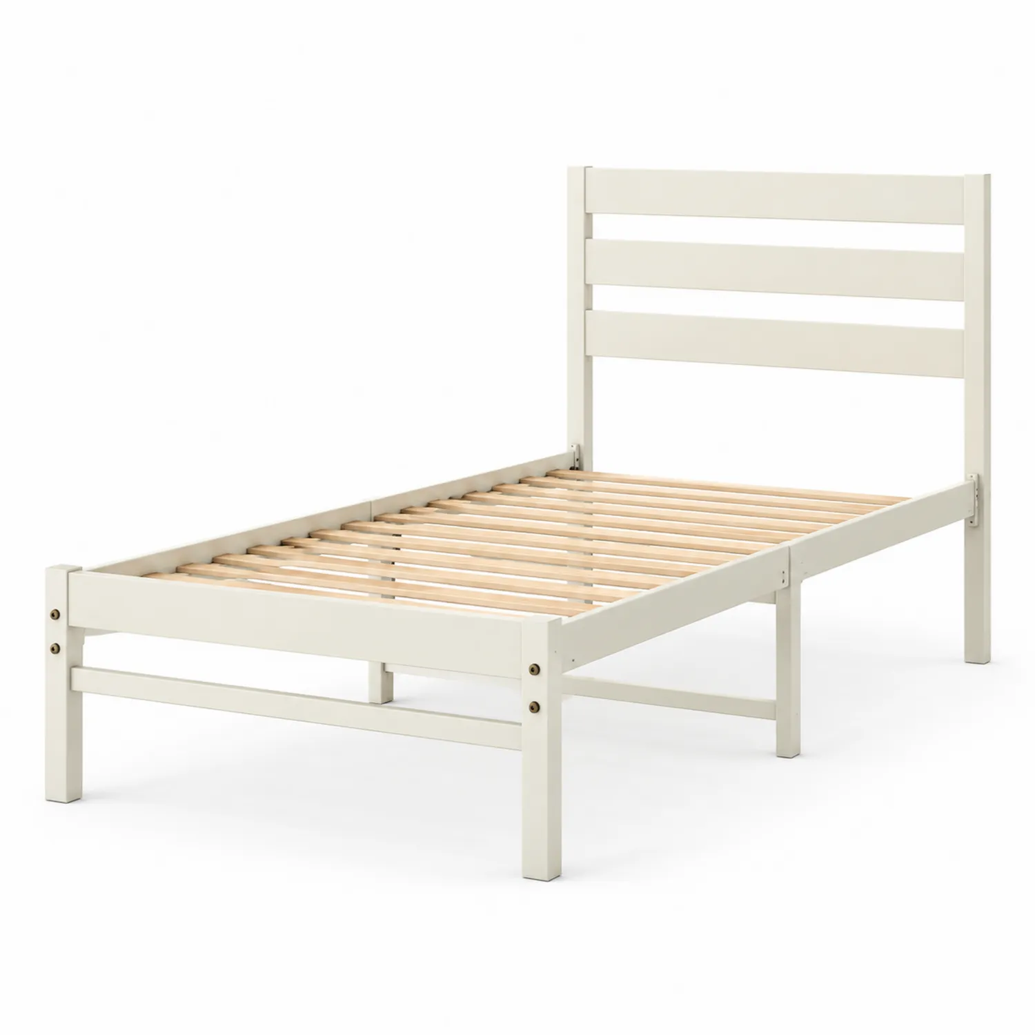 Lit simple en bois 200x100 cm Blanc