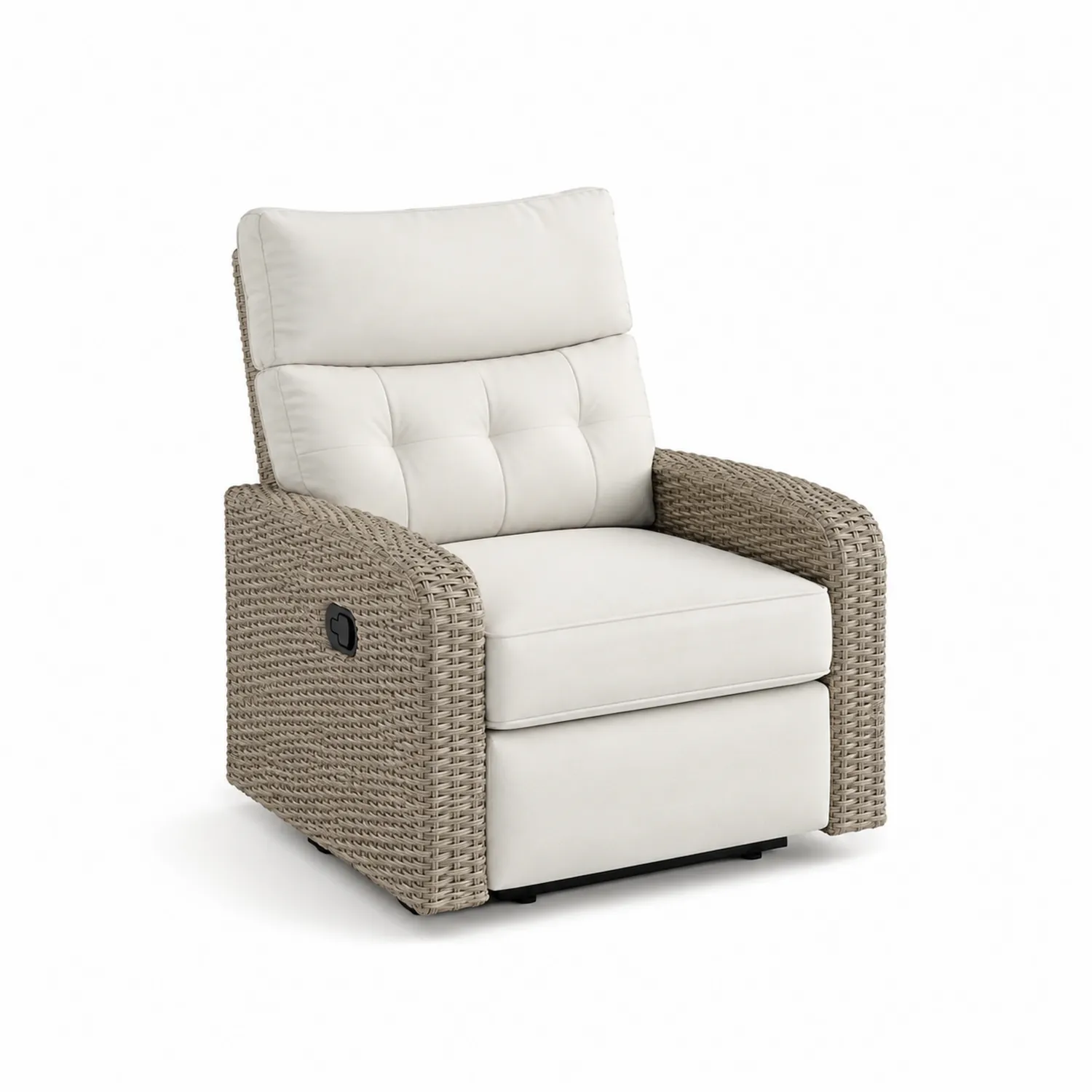 Fauteuil inclinable en résine tressée beige
