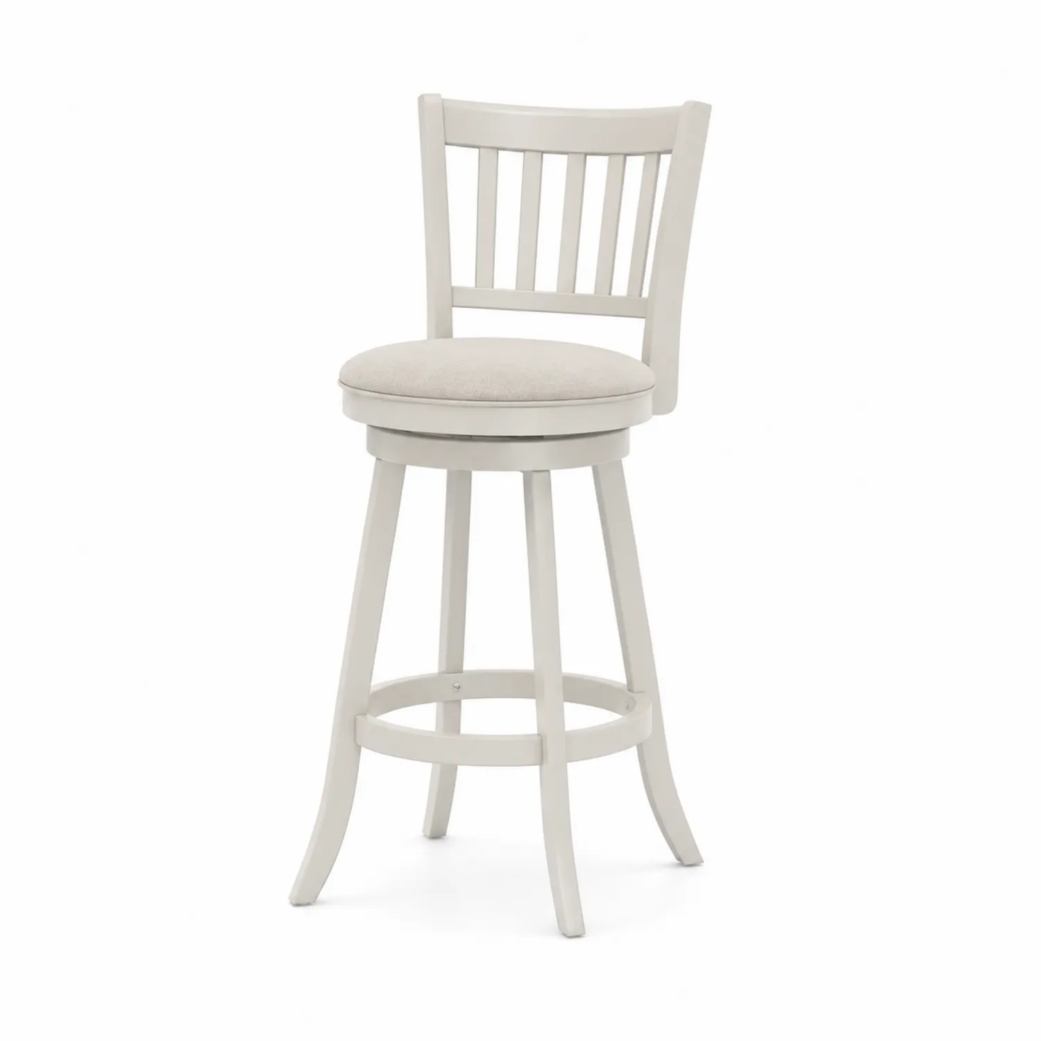 Tabouret de bar en bois avec assise en tissu Beige