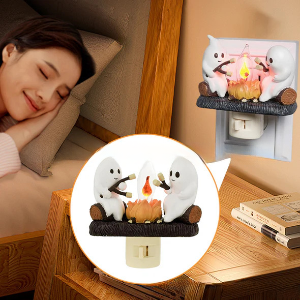 👻BUY ２ GET 2 FREE (4PCS)🔥2024 Ghost Campfire Flickering Nightlight🔥👻