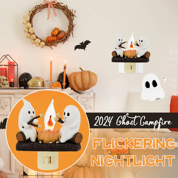 👻BUY ２ GET 2 FREE (4PCS)🔥2024 Ghost Campfire Flickering Nightlight🔥👻