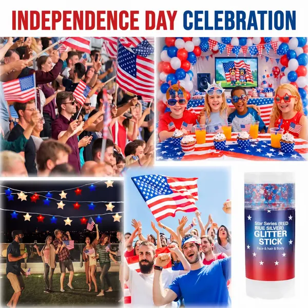 🦅4th of July Glitter Stick