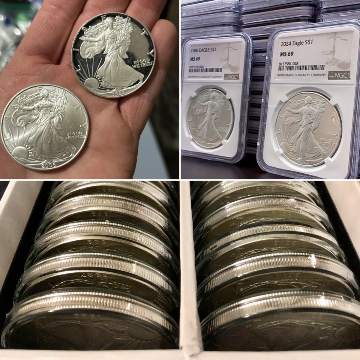 💥Last 10 sets!!️🔥1986 - 2024 American Silver Eagle Coin Complete Date Set NGC MS69 (40PCS)