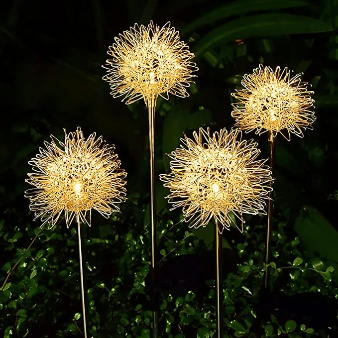Lâmpada solar à prova d'água para jardim em formato de dente-de-leão