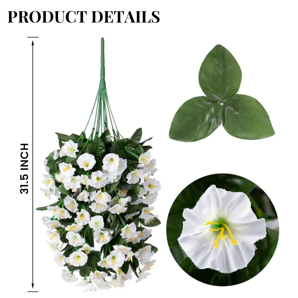 Plantas e flores artificiais suspensas