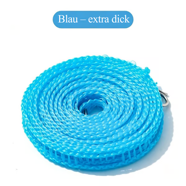 Verstellbare windfeste Wäscheleine mit Haken – Robuste mobile Wäscheleine für Reisen, Camping, Garten & Zuhause