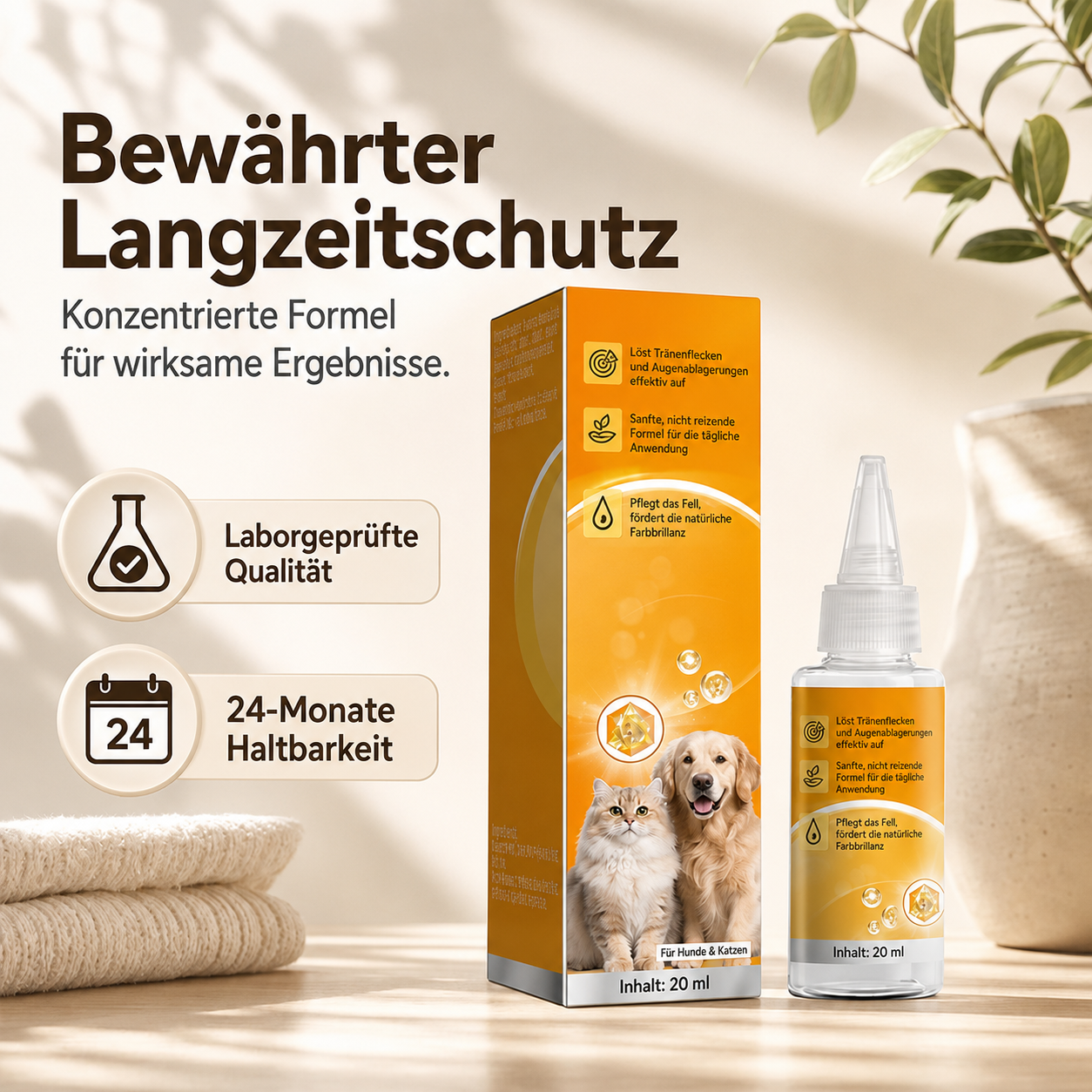 🔥Sanfte Essenz zur Entfernung von Tränenflecken bei Haustieren🐱🐶 – Pflegende Tropfen