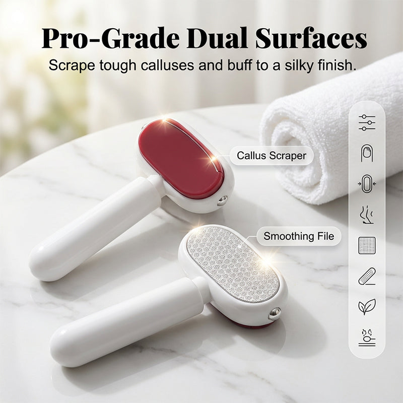 Dual surface foot scraper and fine file