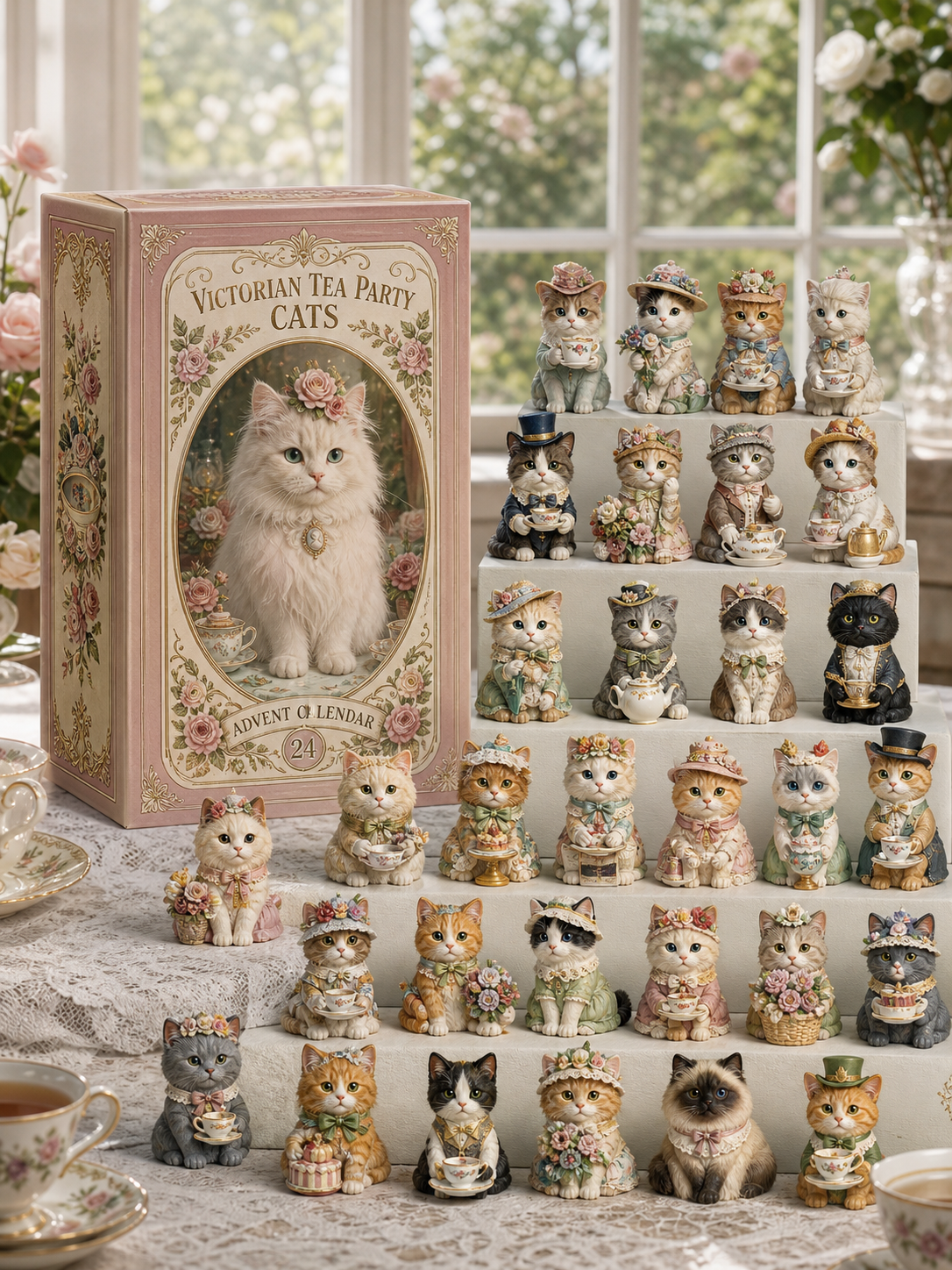 🐱24-Tage-Katzen-Adventskalender 2026 – Weihnachtliche Katzenanhänger