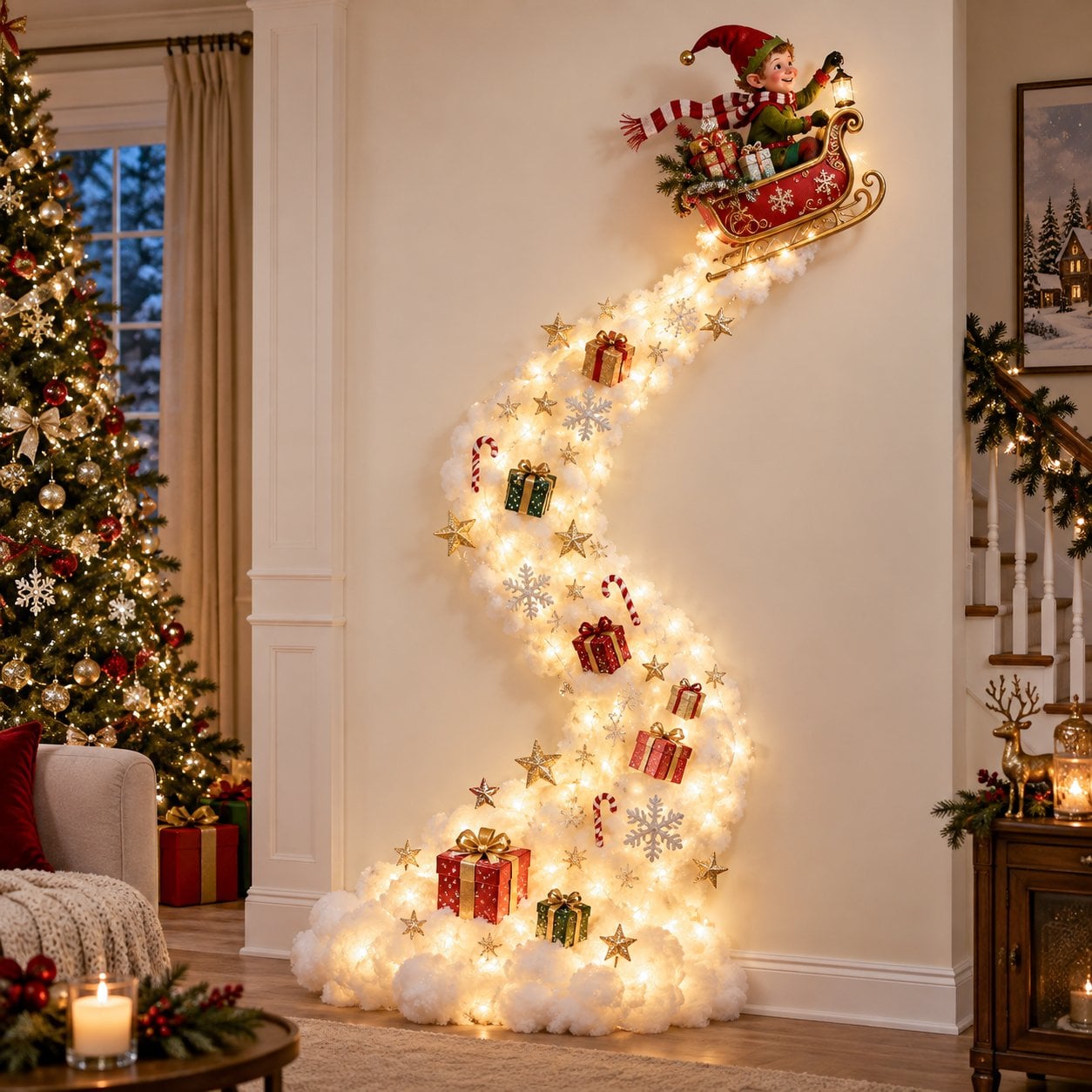 ✨Weihnachtszauber-Wandbeleuchtung – Ein Hauch von Weihnachtsmagie direkt an Ihrer Wand✨kostenlosen Versand!