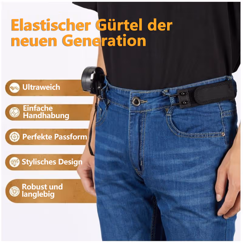 🔥Letzter Tag 50% Rabatt – Taktischer Metallhaken-Gürtel mit elastischem Band (Unisex)