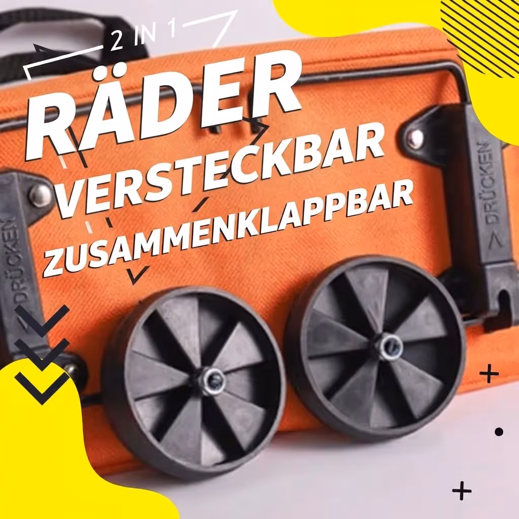 🔥Letzter Tag 50 % Rabatt- Faltbarer 2-in-1-Einkaufswagen 🛍️🛒